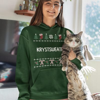 Friese Kerst Hoodie Groen Krystsweater - Maat XS - Uniseks Fit - Kerstkleding Voor Dames & Heren