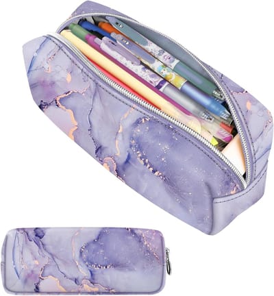 Grote Capaciteit Pennen Etui met Rits, Multifunctionele Coin en Cosmetica Tas, Lilac Paars, 21.5 x 9 x 6.5cm, Perfect voor Kantoor en Schoolbenodigdheden