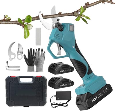 Professionele elektrische snoeischaar met 2 accu's - 40 mm takkenschaar voor tuin en boomgaard