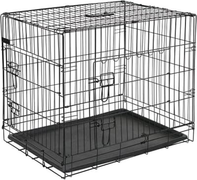 Hondenbench 92,5x57,5x64 cm metaal zwart