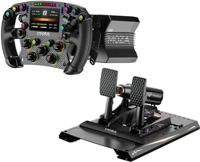 MOZA R12 V2 + FSR2 Wheel + MBooster Pedal Set – Complete Direct Drive Sim Racing Bundle 12Nm – Professionele PC Race Setup