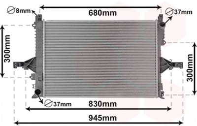 Van Wezel - RADIATOR VOOR VOLVO S60 2000-2004 36002407