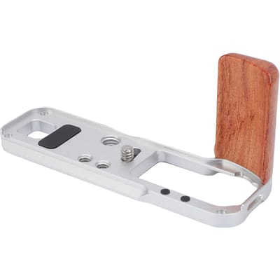 Camera Handgreep Geschikt voor Fuji X100VI Aluminiumlegering en Walnoot Nauwkeurige Gatopening L-vormige Grip white