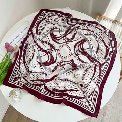 Zijden sjaal-stijl zijden sjaal voor dames - Kleurblokkenprint - Fris en delicaat - Decoratieve shawl over shirts-SJ0225 Benut je gevoel voor mode optimaal!