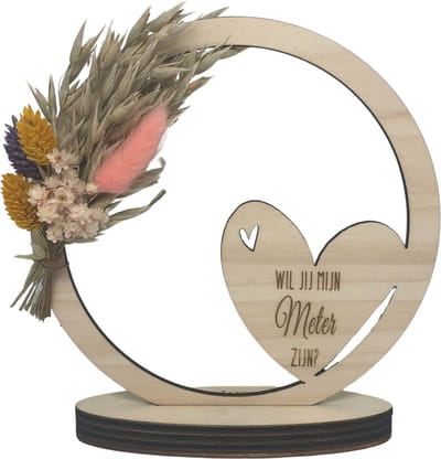 Hoepel en droogbloemen wil je mijn Meter worden? | grijs | meter vragen | meter worden | cadeau