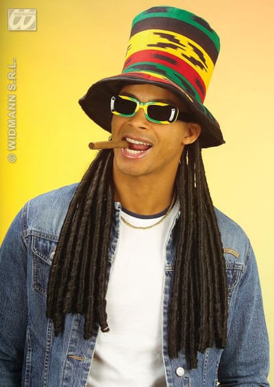 Hoge rasta hoed met dreadlocks