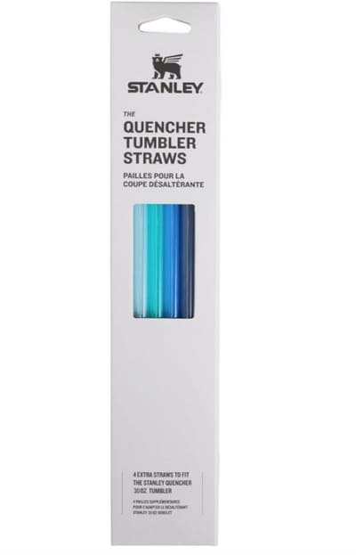 Stanley Quencher Rietjes Set Blauwe (4 stuks) – Herbruikbare Rietjes voor Stanley Tumbler 30oz – BPA-vrij – Duurzame Vervangende Drinkrietjes