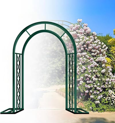 Tuinboog Klimplanten - Rozenboog Buiten - Decoratief Gebruik - Verstevigd IJzer - 180x230cm - Donkergroen