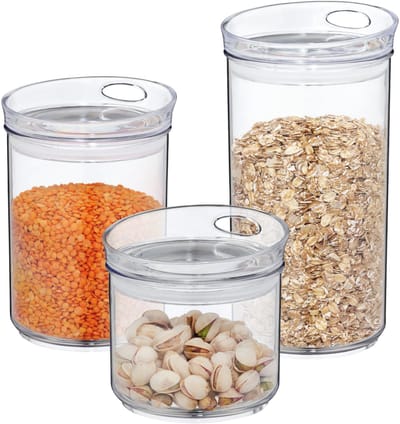 Set van 3 voorraadpotten Jule rond - 500ml + 800ml + 1.2L - 12054 +12055 + 12056