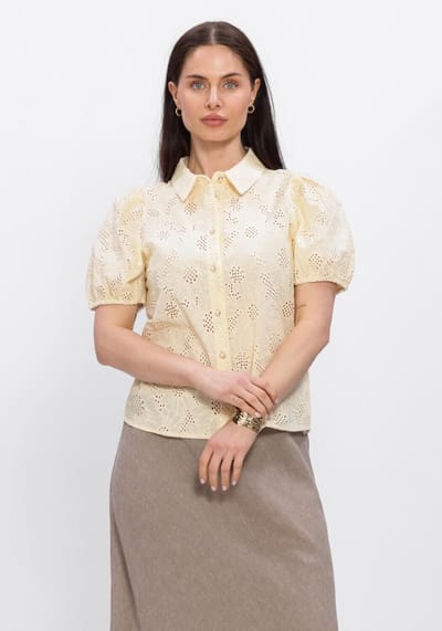 Freebird Wv-flower-embro-26-1 Dames - Jurken - Creme - Maat XS