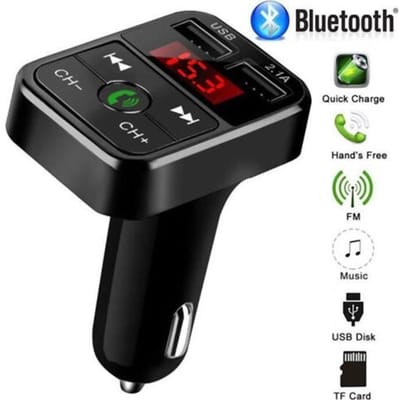 Bluetooth FM-zender - YYV - Draadloze radio-adapter - USB-lader - MP3-speler - Zwart