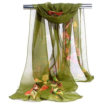 Warme Damessjaals, Nieuwe Stijlen voor Lente en Zomer, Sjaals van Bedrukte Chiffon, Lange en Veelzijdige Sjaals 150-40cm beige