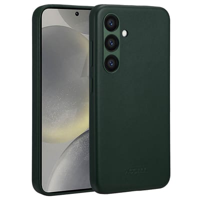 Accezz Hoesje - Geschikt voor Samsung Galaxy S24 - Magnetische Ring Leather Backcover - Cedar Green