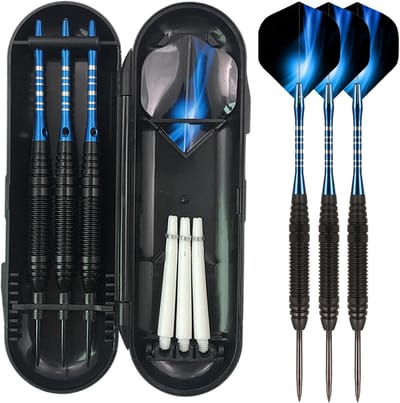 Set van 21 g Professionele Soft Dart Flights met Stalen Punt, Dartaccessoires voor Elektronische Dartborden en Opbergdoos