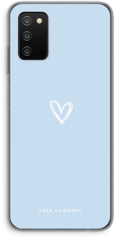 Case Company® - Hoesje geschikt voor Samsung Galaxy A03S hoesje - Klein Hart Blauw - Soft Cover Telefoonhoesje - Bescherming aan alle Kanten en Schermrand