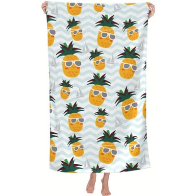 Ananas strandlaken - Microvezel, Zandvrij, Sneldrogend, Zacht, Perfect Voor Thuis, Zwembad, Reizen, Bad, En Zomercadeaus 70X140cm