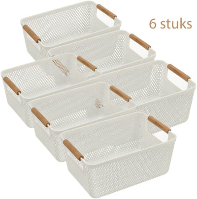 Opbergmandjes Set van 6 – 6L per Mand – Opbergmand Kinderkamer en Speelgoed – Kledingkast en Kast Organizer – Opbergbox / Opbergdoos