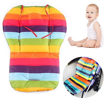 Allernieuwste Buggy Inleg Kussen Regenboog - Tweezijdig bruikbaar - Kinderwagen - Kinderstoel hoes - Wasbaar
