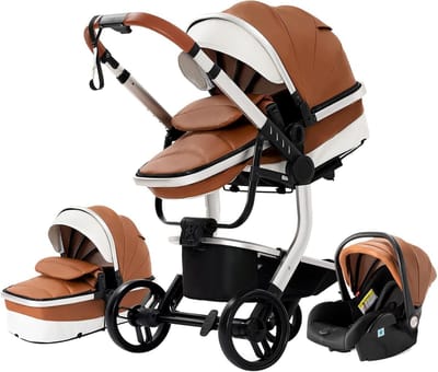 Reissysteem Baby - Kinderwagen Set - Veilig Vervoer - 3-in-1 Functionaliteit - Opvouwbaar - Kaki