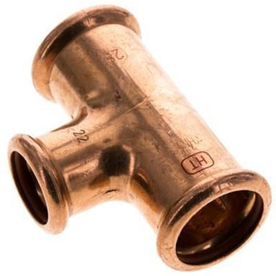 Tee Press Fitting - 22mm & 28mm Persmof - Koperlegering