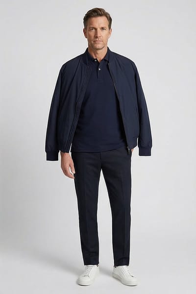 Baileys – Heren – Poloshirt – Katoenmix – Korte mouwen – borstzak – Polo – Navy – 615279-69
