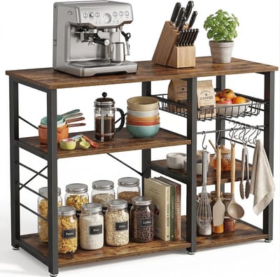 MIRA Home - Keukenkast - Trolley - Bruin - Hout - 90x40x84