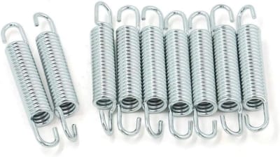 Extended Compressed Spring Dual Hook End Heavy Duty Spring Pin 9pcs 2. 5mm Wire Dia 15mm Od 56mm Long Tension Spring Metal Coil Extension Spring Hook Silver 56X15X2.5mm Spring (Color : As Shown, Mon