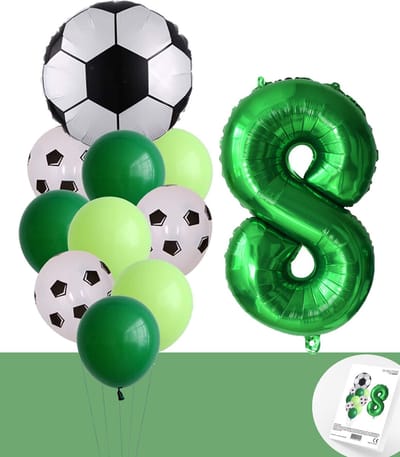 Voetbal Verjaardag * Ballonnen Set 8 Jaar * Hoera 8 Jaar * Jarig Voetbal * Voetbal Fan * Snoes * 80 CM * Voetbal Versiering * Birthday