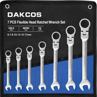 Flexibele Hoofd Ratelsleutel Set 7 Stuks 6-17 mm Metrisch