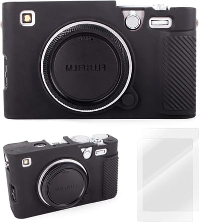 Siliconen Hoes voor Fujifilm XE5 Camera met 2 Ultra Dunne Screen Protectors - Zwart, Bescherming en Accessoires voor Fotografie