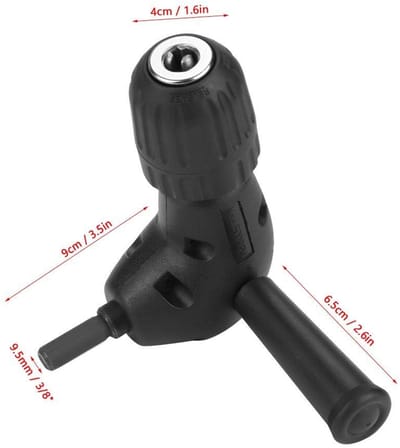 Dailygoods - Adapter 90 Graden - Voor Perceuse - Hoogwaardige Kwaliteit - Zwart - Accessoire voor Boormachine - Geschikt voor Smalle Ruimtes
