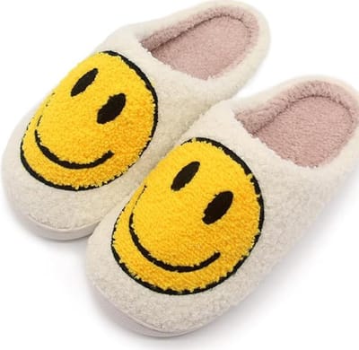 kinder pantoffels - sloffen - smiley pantoffels - meisjes en jongens - geel maat 30/31