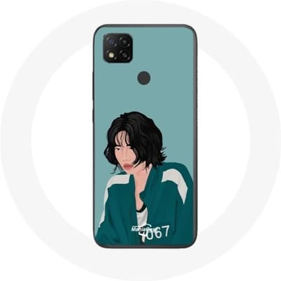 Xiaomi Redmi 9C hoesje Squid Game Kang Sae Byeok Fanart gezichtstekening