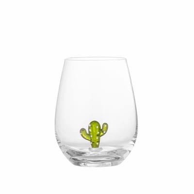 Bloomingville Misa Drinkglas met Cactus – mondgeblazen glas – 560 ml