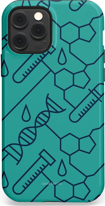 Casetastic hoesje geschikt voor Apple iPhone 12 / Apple iPhone 12 Pro - MagSafe - Dubbellaagse bescherming - DNA Creaties - Fashion Case - Turquoise