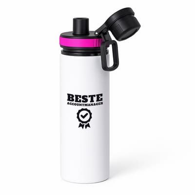 Hacebo® - Beste accountmanager waterfles met draaidop roze - Beste accountmanager - collega - welkom - afscheid - water fles - 850ML