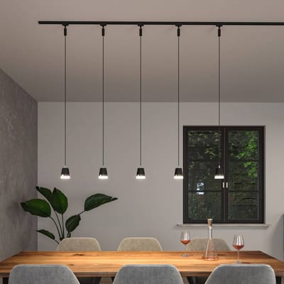 Paulmann 95630 URail Hanglamp Cone GU10 max. 10W dimbaar 230V Matzwart Railverlichtingssysteem - Lamp vrij te kiezen