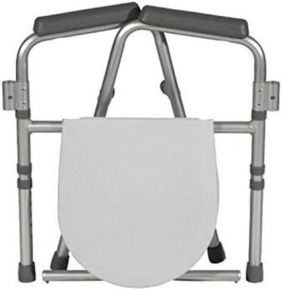 Toiletbril - Douchestoel - Comfortabel zitten - Afneembaar en opvouwbaar - Zithoogte 44-54 cm - Zilver
