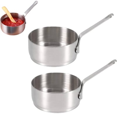 Dailygoods- Sauskop Roestvrij staal - 2 Stuks - Sauskopjes - Sausschotels - Kruiden Kommen - Roestbestendig - Saucière