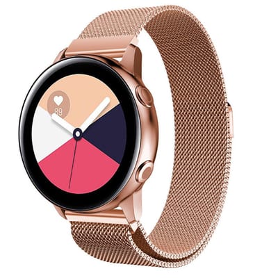Qelus Roze Goud Roestvrijstalen Mesh Horlogebandje - Magneetsluiting & Snelwissel - Universeel Horlogeband Horlogebandje Voor Smartwatches & Horloges - Instelbaar 167-252mm - 18mm