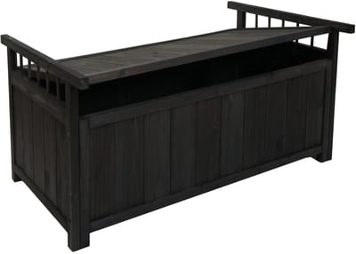Opbergkist MCW-O13, tuinkist kussenkist, dennenhout MVG 53x108x60cm ~ antraciet