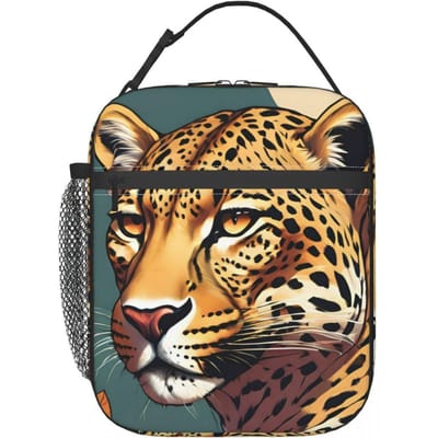 Luipaard in Bos Geïsoleerde Lunchtas voor Vrouwen Kinderen Lekkend Bewaarbakjes Thermische Lunchbox Tote One Size beige