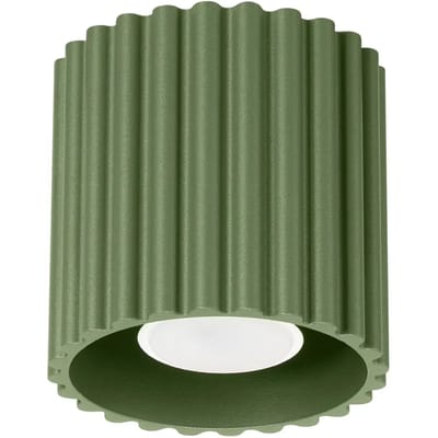 Sollux Lighting Plafondlamp Aura - GU10 - olijfgroen - aluminium - 10x10x10cm