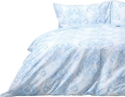 Homescapes Dekbedovertrekset met Toile De Jouy-patroon, 230 x 220 cm, blauw