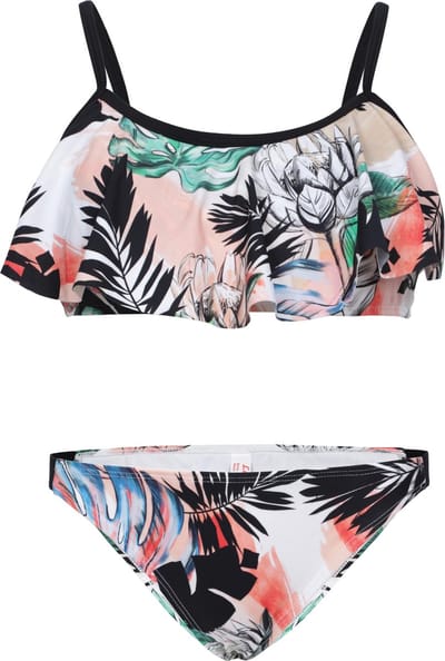 Bikini met volant top Bladeren in pastelkleur 128-134