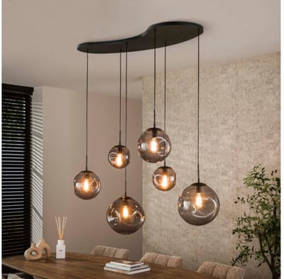 Hanglamp 6L Stellar black series - Artic zwart