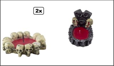 Halloween kaarsen set - skeletten en graf - Horror creepy griezel night