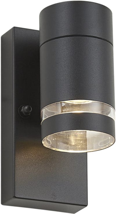 QAZQA ensam - Moderne Wandlamp voor buiten - 1 lichts - L 10.7 cm - Zwart - Buitenverlichting