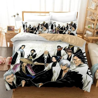 Anime Bleach Toushirou Ichigo Dekbedovertrek Kussensloop Beddengoed Collectie Dubbel Twin Vol Queen King Volwassenen Kinderen Beddengoed Dekbedovertrek 135X200cm-2pcs