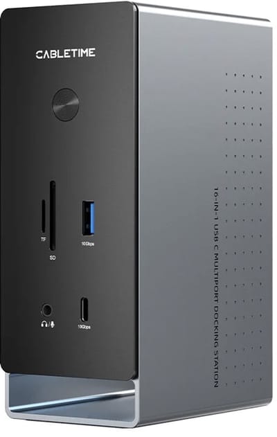 Cabletime - 10Gbps - USB C - 16 in 1 Docking Station - 3 externe beeldschermen - ook geschikt voor MacBook
